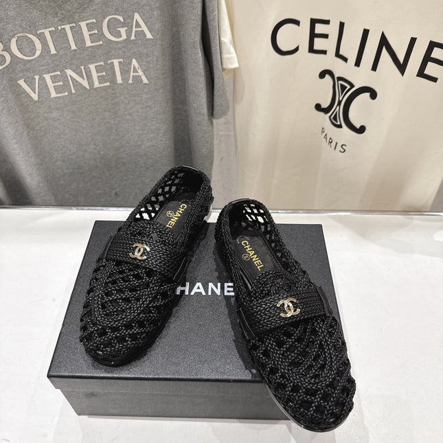 CHANEL 26S BRAIDED MULE IN BLACK WOVEN LEATHER