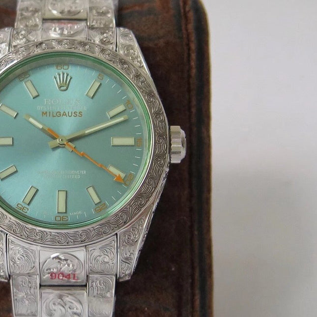 MILGAUSS 40MM STAINLESS STEEL ENGRAVED CASE BLUE DIAL