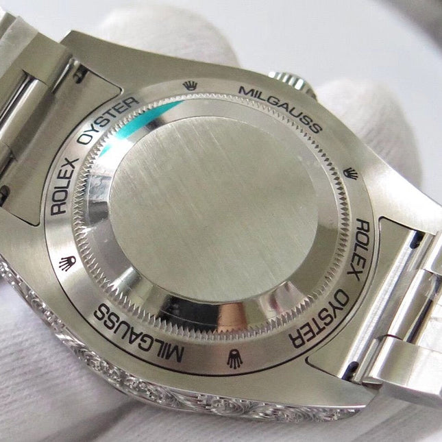 MILGAUSS 40MM STAINLESS STEEL ENGRAVED CASE BLUE DIAL