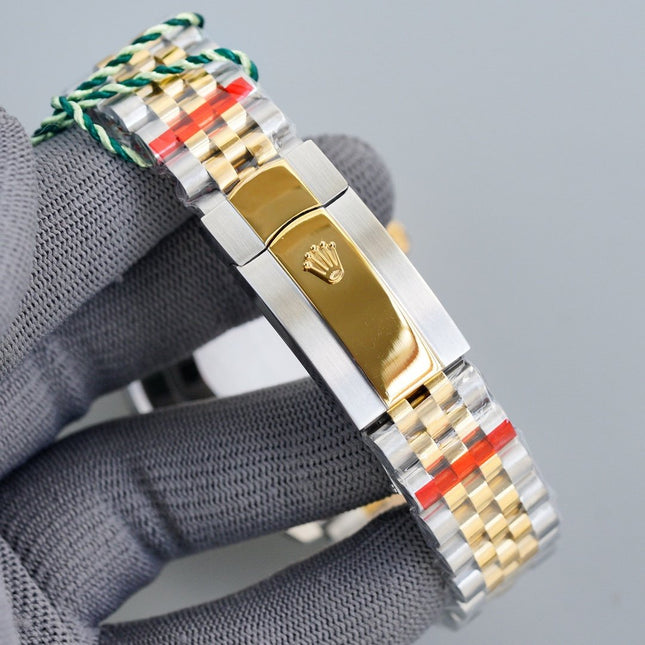 DATEJUST 41MM TWO-TONE RED DIAL JUBILEE BRACELET