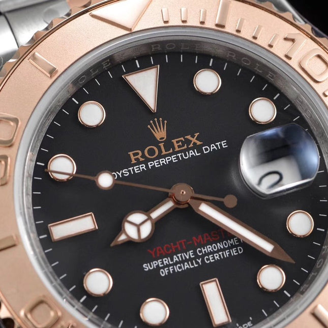 YACHT-MASTER EVEROSE GOLD BLACK DIAL