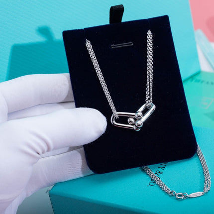 HARDWARE DOUBLE LINK PEDANT SILVER NECKLACE