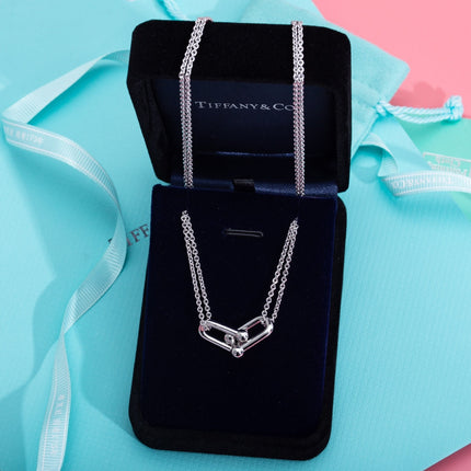 HARDWARE DOUBLE LINK PEDANT SILVER NECKLACE