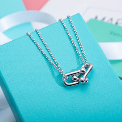 HARDWARE DOUBLE LINK PEDANT SILVER NECKLACE