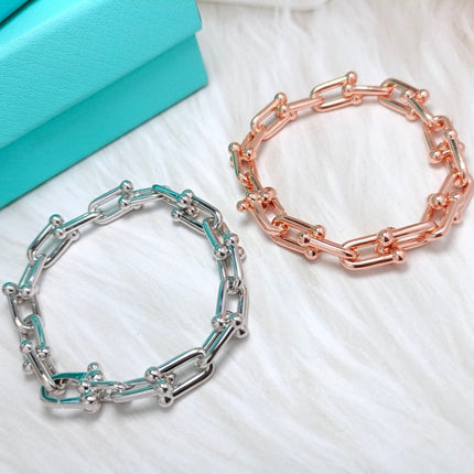 HARDWARE BRACELET PINK GOLD AND SILVER