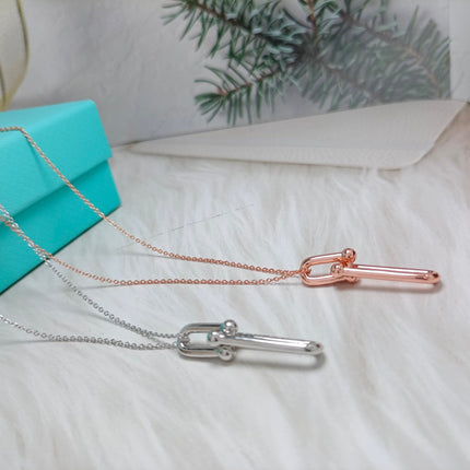 HARDWARE DROP DOUBLE LINK PEDANT NECKLACE