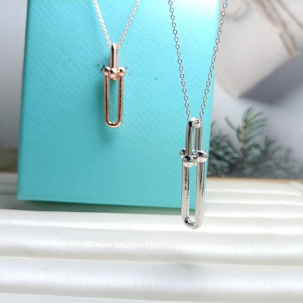 HARDWARE DROP DOUBLE LINK PEDANT NECKLACE