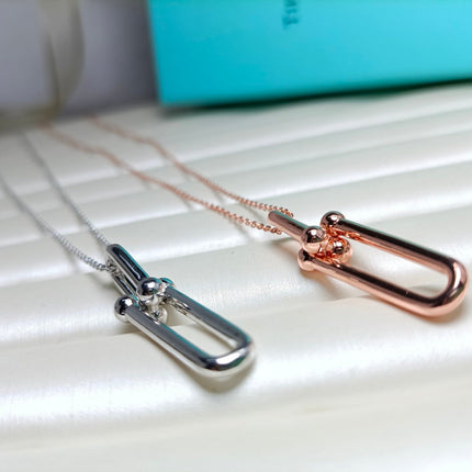 HARDWARE DROP DOUBLE LINK PEDANT NECKLACE