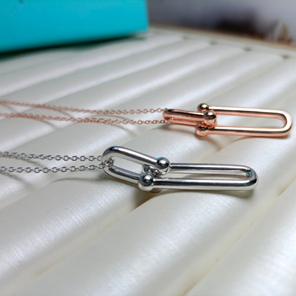 HARDWARE DROP DOUBLE LINK PEDANT NECKLACE