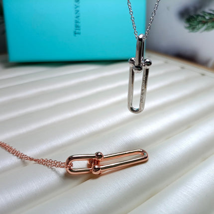 HARDWARE DROP DOUBLE LINK PEDANT NECKLACE