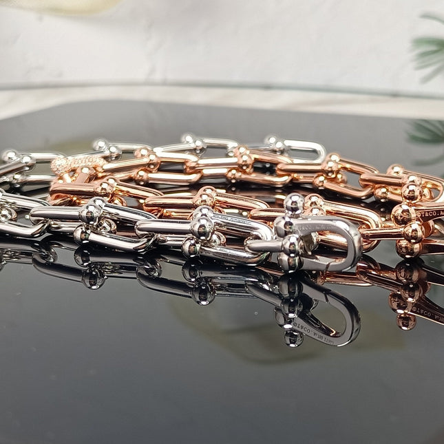 HARDWARE BRACELET PINK GOLD AND SILVER DIAMOND