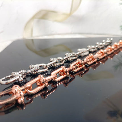 HARDWARE BRACELET PINK GOLD AND SILVER DIAMOND