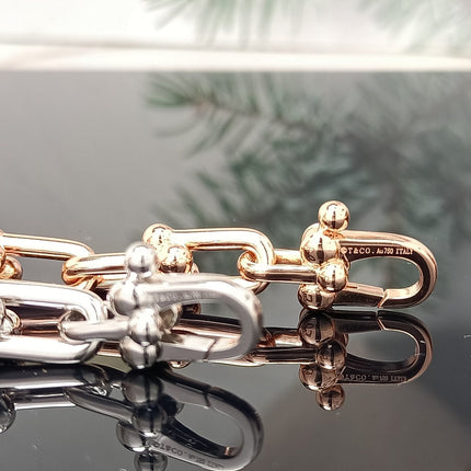 HARDWARE BRACELET PINK GOLD AND SILVER DIAMOND