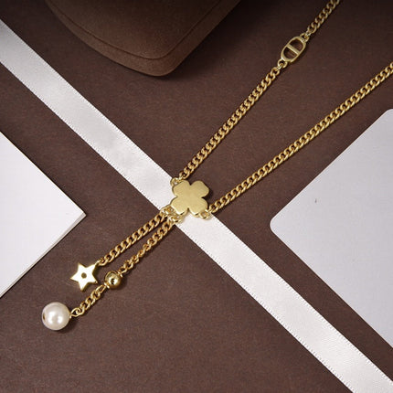 STAR AND BALL GOLD DIAMOND NECKLACE