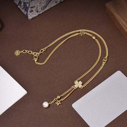 STAR AND BALL GOLD DIAMOND NECKLACE