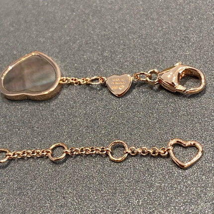 HAPPY HEART BLACK MOP PINK GOLD BRACELET