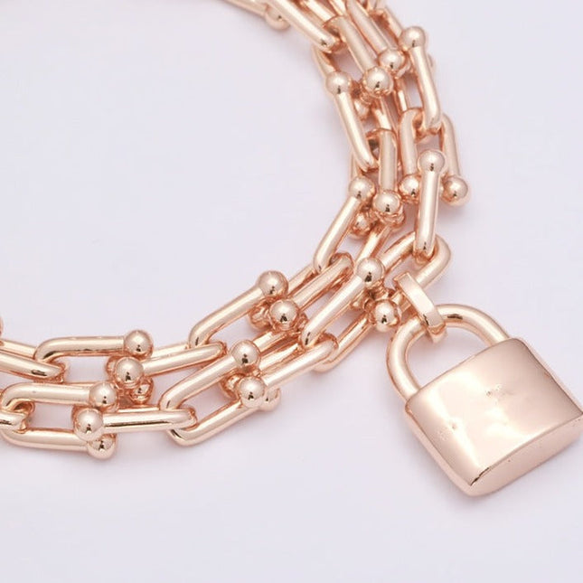 HARDWARE WRAP PINK GOLD BRACELET