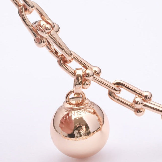HARDWARE WRAP PINK GOLD BRACELET