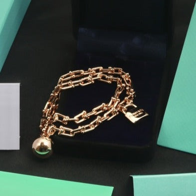 HARDWARE WRAP PINK GOLD BRACELET