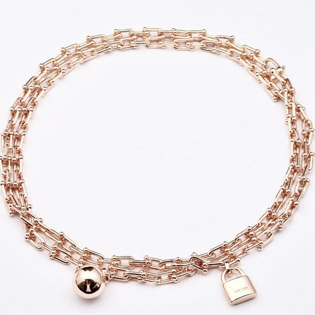 HARDWARE PINK GOLD WRAP NECKLACE