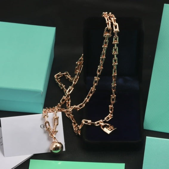 HARDWARE PINK GOLD WRAP NECKLACE