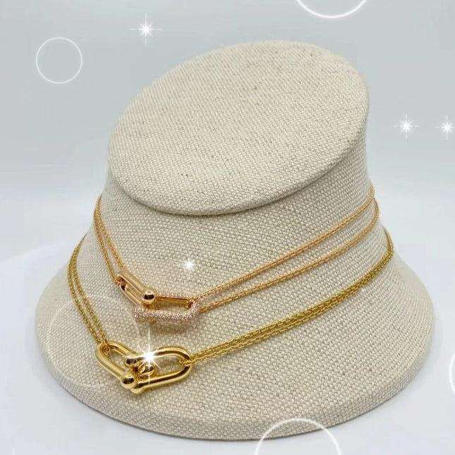 HARDWARE GOLD DOUBLE LINK NECKLACE