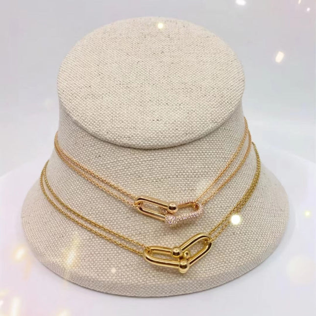 HARDWARE GOLD DOUBLE LINK NECKLACE