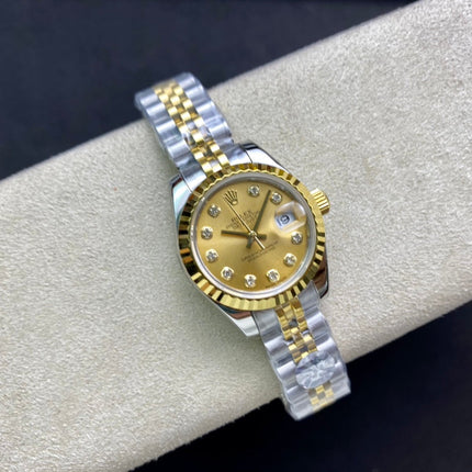 DATEJUST 28 TWO-TONE GOLD STEEL