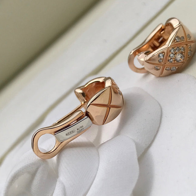 CRUSH DIAMOND PINK GOLD EARRINGS