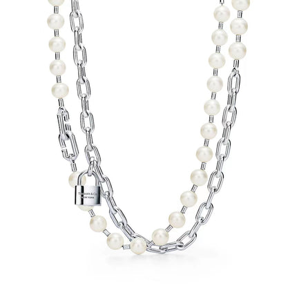 HARDWARE PEARL WRAP NECKLACE