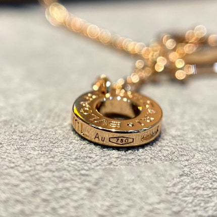 DREAM MOP DIAMOND PAVED PINK GOLD NECKLACE