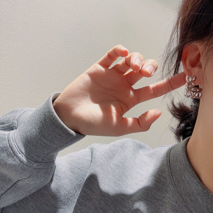 PAVED ANAGRAM SILVER EARRINGS