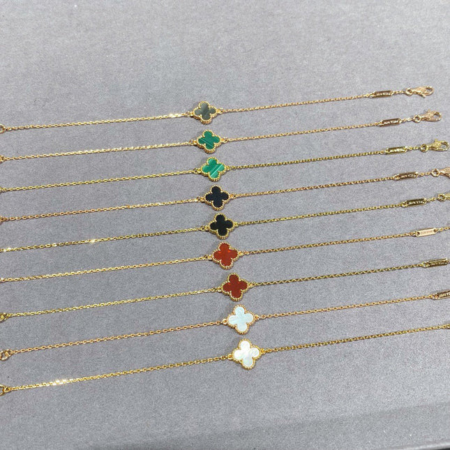 CLOVER 1 MOTIF PINK GOLD BRACELET