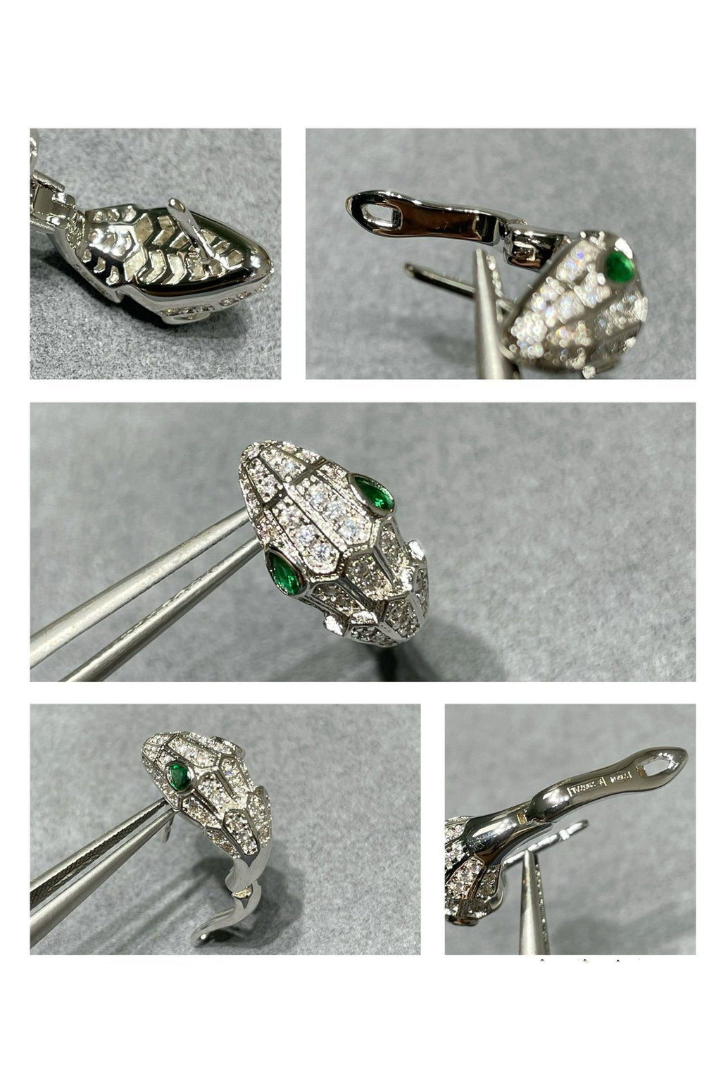 BVL SILVER DIAMOND SMALL SERPENT EARRINGS