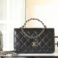 CC WOC 19 BLACK LAMBSKIN SILVER HARDWARE
