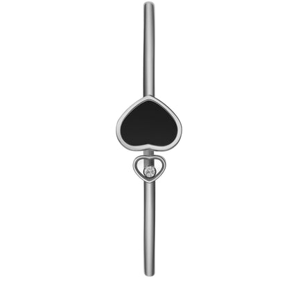 HAPPY HEART ONYX BRACELET SILVER DIAMOND