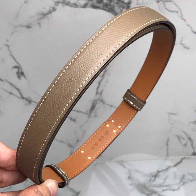 HM 26S KELLY BELT IN BROWN CALFSKIN SILVER HARDWARE