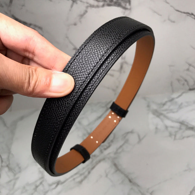 HM 26S KELLY BELT IN BLACK CALFSKIN SILVER HARDWARE