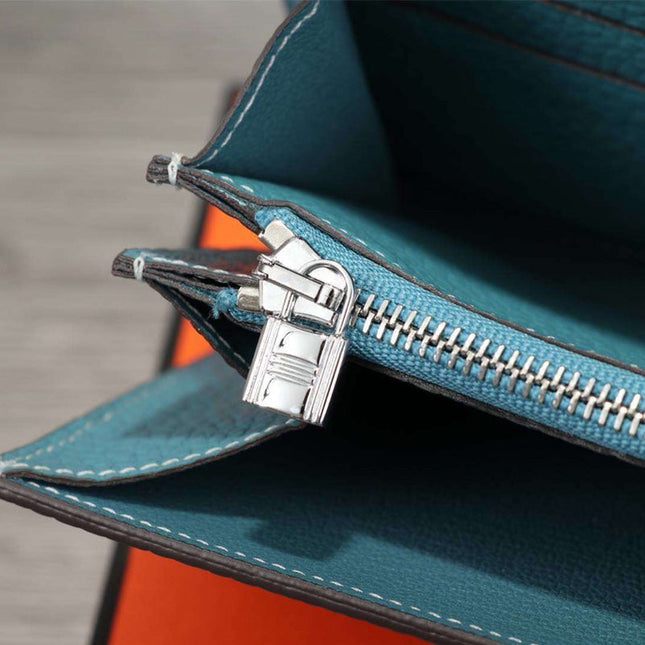 HM CLUTCH CONSTANCE 20.5 SAPPHIRE CALFSKIN SILVER HARDWARE