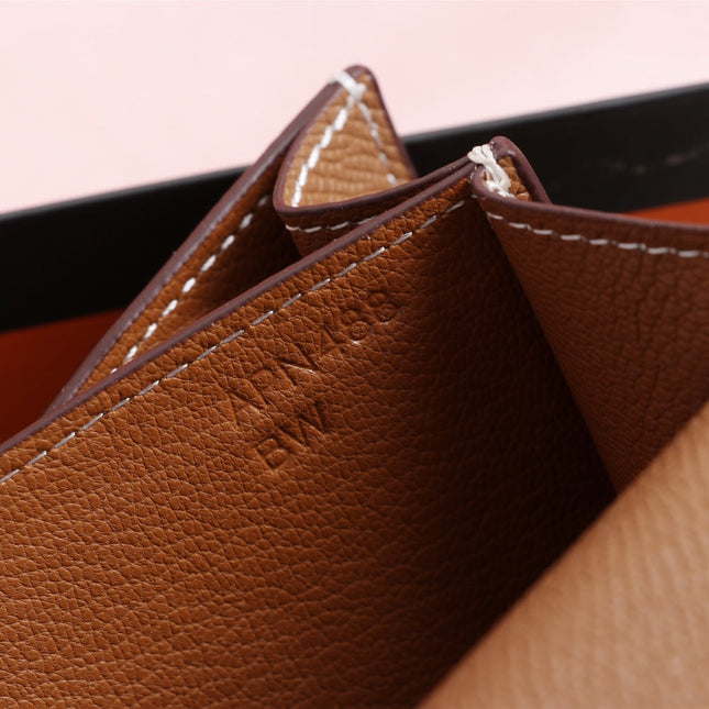 HM CONSTANCE BAGS 19 RUSSET LAMBSKIN GOLD BUCKLE