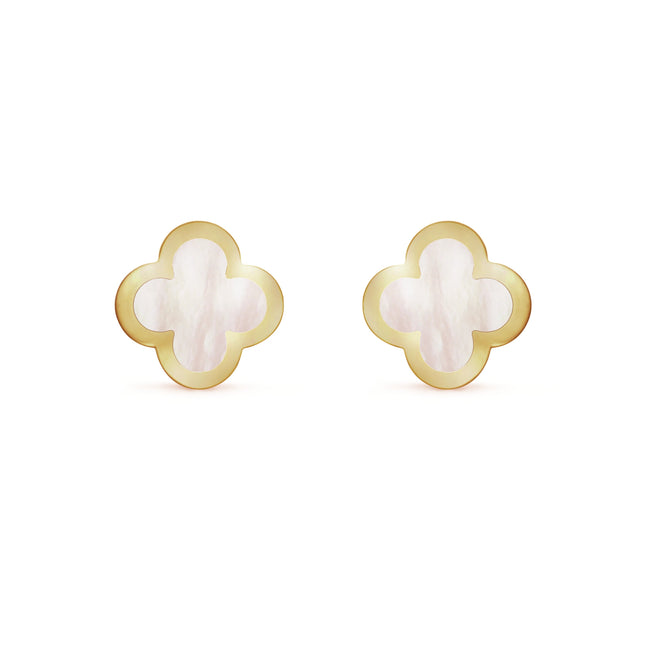 PURE CLOVER MOP PINK GOLD EARRINGS