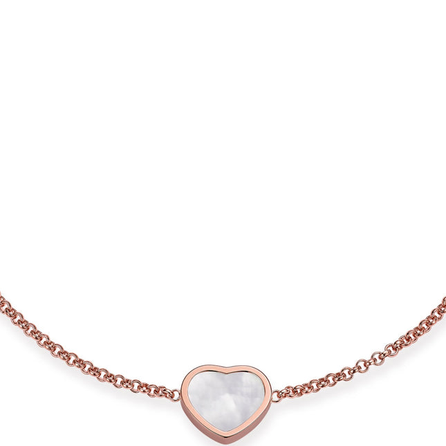 HAPPY HEART WHITE MOP PINK GOLD BRACELET DIAMOND