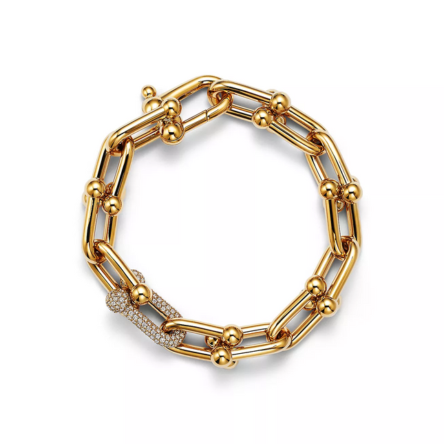 HARDWARE LARGE LINK GOLD DIAMOND BRACELET