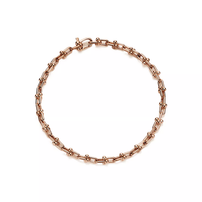 HARDWARE MICRO LINK 44 MOTIF PINK GOLD BRACELET