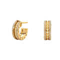 ZERO 1 ROCK GOLD EARRINGS WITH STUDDED SPIRAL AND PAVED DIAMONDS