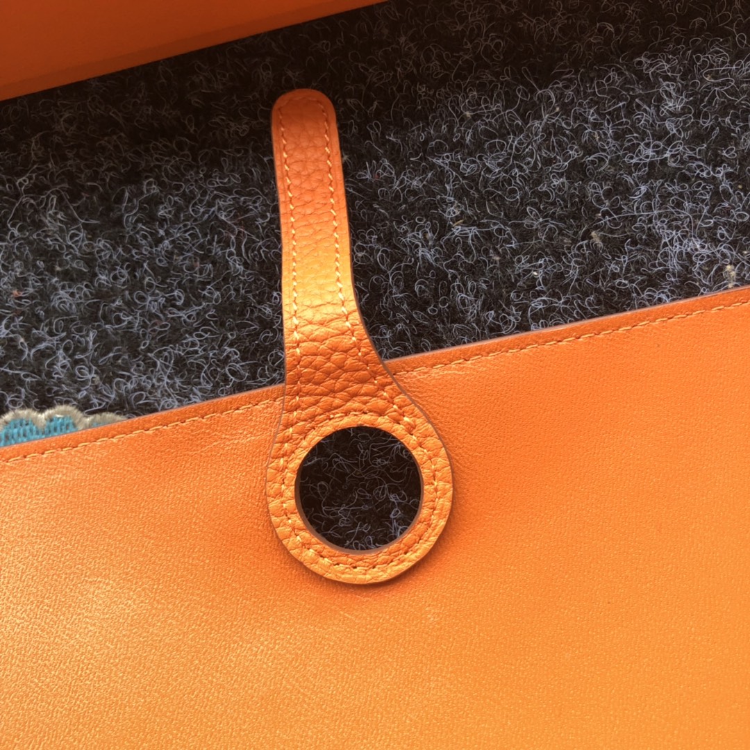 TOGO PASSPORT HOLDER 20 IN FIRE ORANGE CALFSKIN