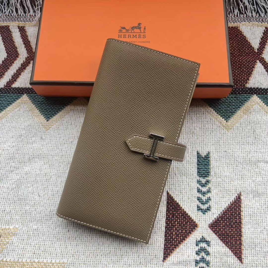 BEARN LONG 17 WALLET IN COFFEE BROWN EPSOM LEATHER