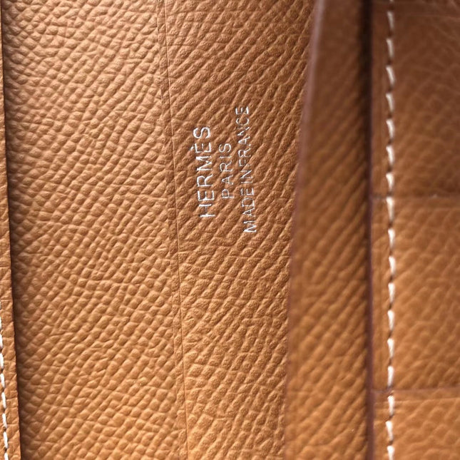 BEARN LONG 17 WALLET IN BRONZE BROWN EPSOM LEATHER