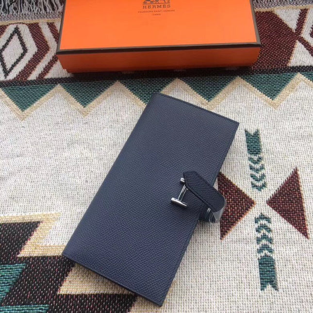 BEARN LONG 17 WALLET IN PRUSSIAN BLUE EPSOM LEATHER