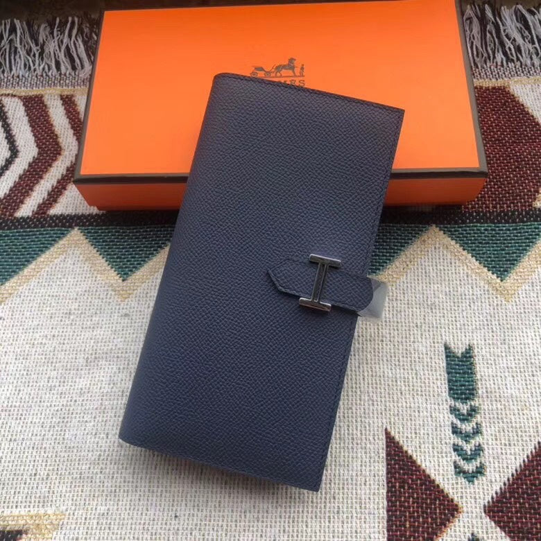 BEARN LONG 17 WALLET IN PRUSSIAN BLUE EPSOM LEATHER